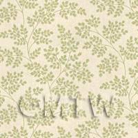 Dolls House Miniature Pale Green Leaf Branches Wallpaper