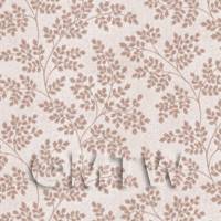 Dolls House Miniature Pale Gold Leaf Branches Wallpaper