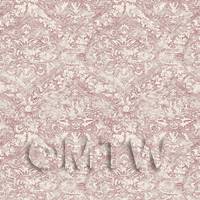 Dolls House Miniature Intricate Old Red Pattern Wallpaper