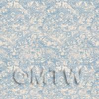 Dolls House Miniature Intricate Old Blue Pattern Wallpaper