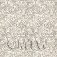 Dolls House Miniature Intricate Old Grey Pattern Wallpaper