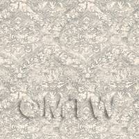 Dolls House Miniature Intricate Old Grey Pattern Wallpaper