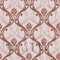 Dolls House Miniature Chocolate Classic Wallpaper Design 