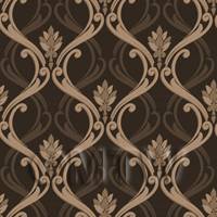 Dolls House Miniature Brown Classic Wallpaper Design 