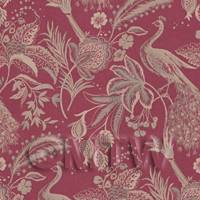 Dolls House Miniature Gold Peacock On Red Wallpaper