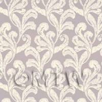 Dolls House Miniature Classic Beige Furled Leaf Wallpaper