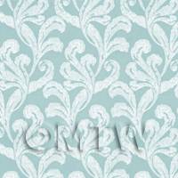 Dolls House Miniature Pale Green Furled Leaf Wallpaper