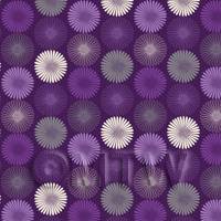 Dolls House Miniature Purple And White Daisies Wallpaper