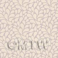 Dolls House Miniature Beige Styalised Leaves Wallpaper