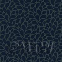 Dolls House Miniature Dark Navy Styalised Leaves Wallpaper