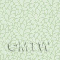 Pack of 5 Dolls House Miniature Sage Green Styalised Leaves Wallpaper