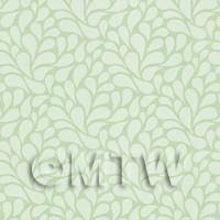 Dolls House Miniature Sage Green Styalised Leaves Wallpaper