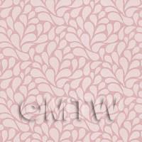 Dolls House Miniature Pale Red Styalised Leaves Wallpaper