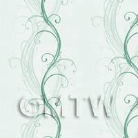 Dolls House Miniature Pale Green Elegant Swirls Wallpaper