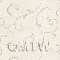 Pack of 5 Dolls House Miniature Styalised Light Brown Swirls Wallpaper 