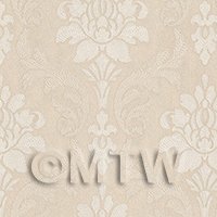 Dolls House Miniature Light Peach Striped Flower Wallpaper 