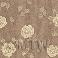 Dolls House Miniature Cream Climbing Rose Wallpaper 