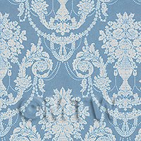 Pack of 5 Dolls House Miniature Duck Egg Blue Chandelier Damask Wallpaper 