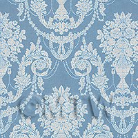 Dolls House Miniature Duck Egg Blue Chandelier Damask Wallpaper 