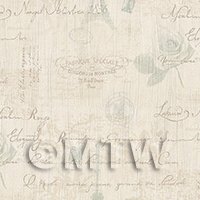 Pack of 5 Dolls House Pale Blue And Beige Vintage French Themed Wallpaper Sheets