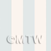 Pack of 5 Dolls House Thick Duck Egg Blue Striped Wallpaper Sheets