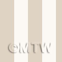 Pack of 5 Dolls House Miniature Thick Light Brown Striped Wallpaper 