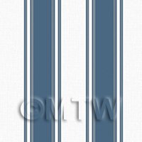 Dolls House Miniature Blue Mixed Striped Wallpaper 