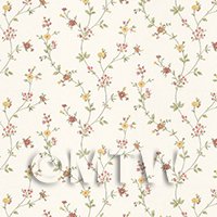 Pack of 5 Dolls House Tiny Red And Yellow Trailing Meadow Flower Wallpaper 