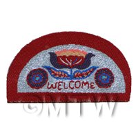 Dolls House 62mm Floral Half Moon Welcome Mat (WM11)