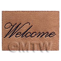 Dolls House Miniature 53mm Welcome Mat Black Script(NW2)