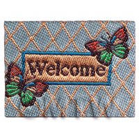 Dolls House Miniature 52mm Butterfly Welcome Mat (NW7)