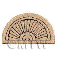 Dolls House Miniature 65mm Half Moon Beige Ornate Welcome Mat (NW10)