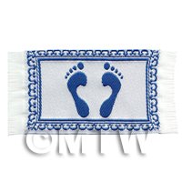 Dolls House Miniature Blue Feet Welcome / Bathroom Mat (NW15)