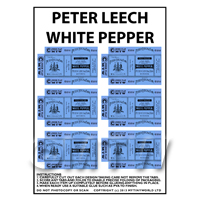 Dolls House Miniature Packaging Sheet of 6 Peter Leech White Pepper