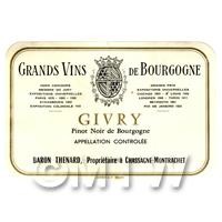 Miniature French Givry White Wine Label 