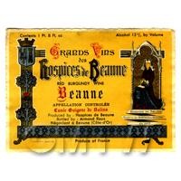 Miniature French Burgundy Red Wine Label 