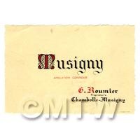 Miniature French Musigay Red Wine Label
