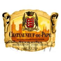 1/12th scale - Miniature French Chateauneuf Du Pape A Ogier Red Wine Label