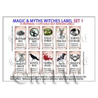 Dolls House Miniature Myth And Magic Label Set 1