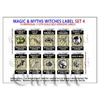 Dolls House Miniature Myth And Magic Label Set 4