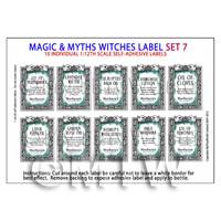 Dolls House Miniature Myth And Magic Label Set 7