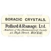 Boracic Crystals Miniature Apothecary Label 