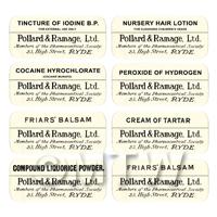 8 Dolls House Apothecary Labels - Bulk Jar Set SBB2