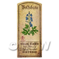 Dolls House Herbalist/Apothecary Wolfsbane Herb Short Colour Label