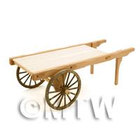 Dolls House Miniature Handmade Plain Wood Market Cart