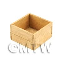 Dolls House Small Square Aged Wooden Open Shop Stock Box