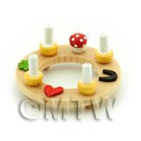 Dolls House Miniature Garland With Candles And Charms