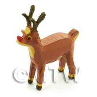 German Dolls House Miniature Rudolf Red Nosed Reindeer 