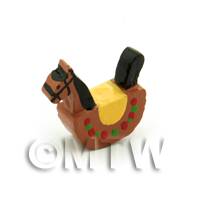 Dolls House Miniature 15mm Brown Wood Rocking Horse