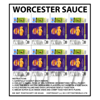 Dolls House Miniature Packaging Sheet of 8 Walkers Worcester Sauce Crisps